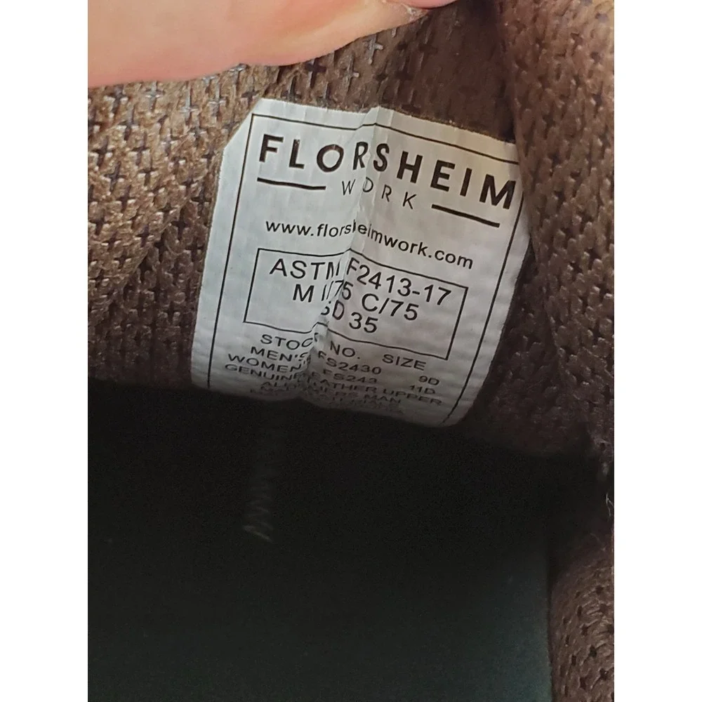 Florsheim Polaris Mens Work Shoes Sz 9 D Brown Leather Composite Moc Toe Oxford